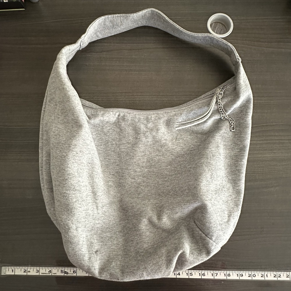 Vintage Y2K Charlotte‎ Russe Gray Sweatshirt Bag Purse Baddie 90s Large Comfort